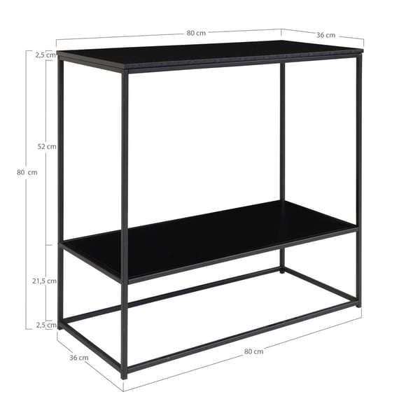 Konsolbord, Vita, sort, stål