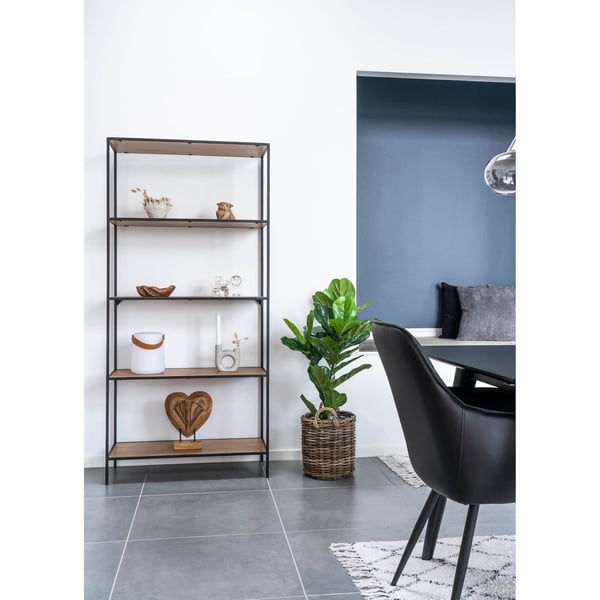 Hylde, Vita 5 hylder, 80x36x170 cm, Natur