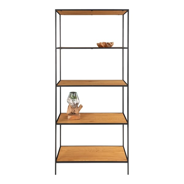 Hylde, Vita 5 hylder, 80x36x170 cm, Natur