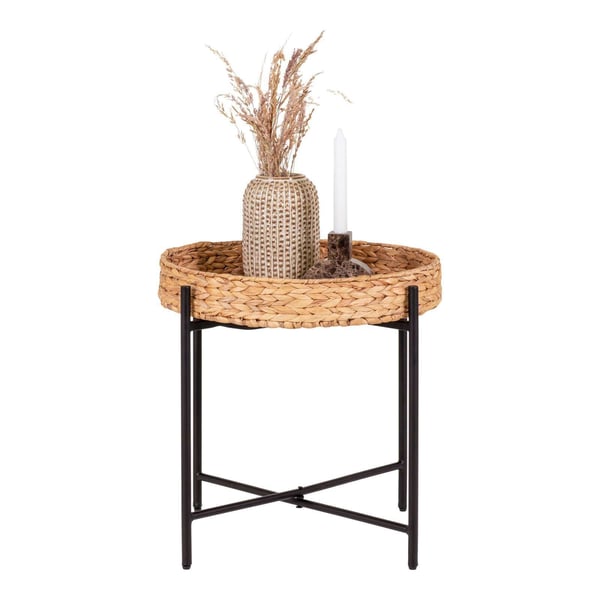 Sidebord, Naro, sort / naturfarvet