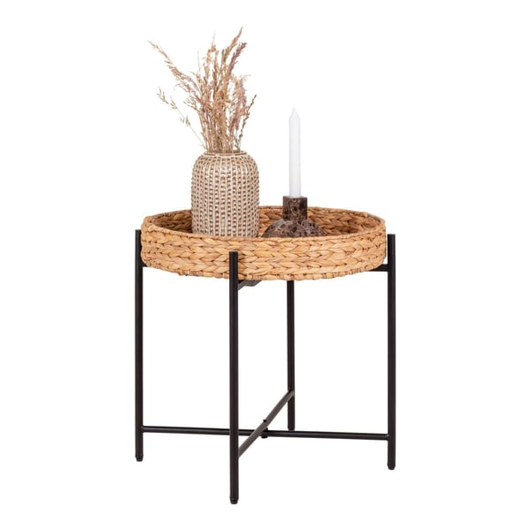 Sidebord, Naro, sort / naturfarvet