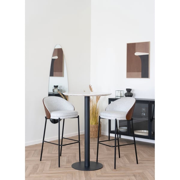 Barstol Canelas 50x54x97 cm lysegrå 2 stk