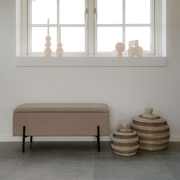 Hallbänk med förvaring Watford, 95x36,5 cm, beige
