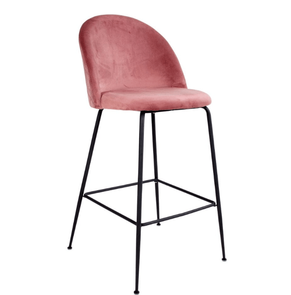 Baarituoli Lausanne 55x52x107 cm vaaleanpunainen 2 kpl