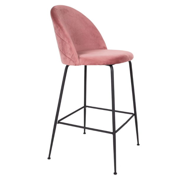 Baarituoli Lausanne 55x52x107 cm vaaleanpunainen 2 kpl