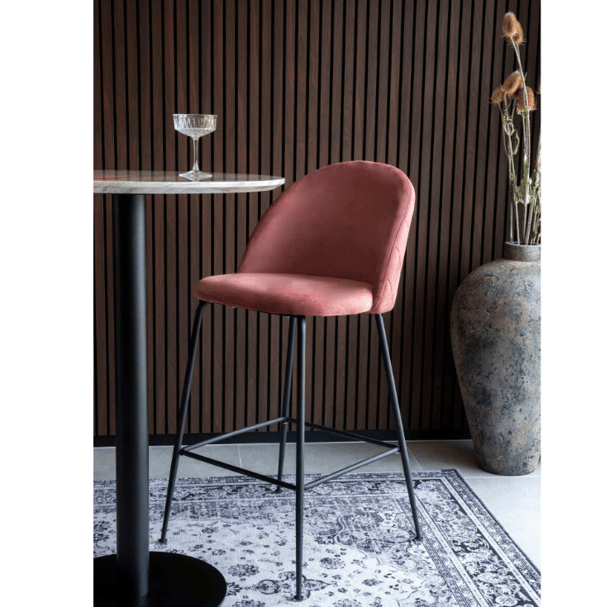 Baarituoli Lausanne 55x52x107 cm vaaleanpunainen 2 kpl