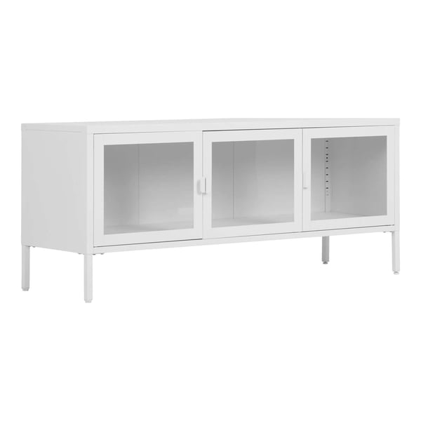 Tv-bänk, Brisbane, vit, stål