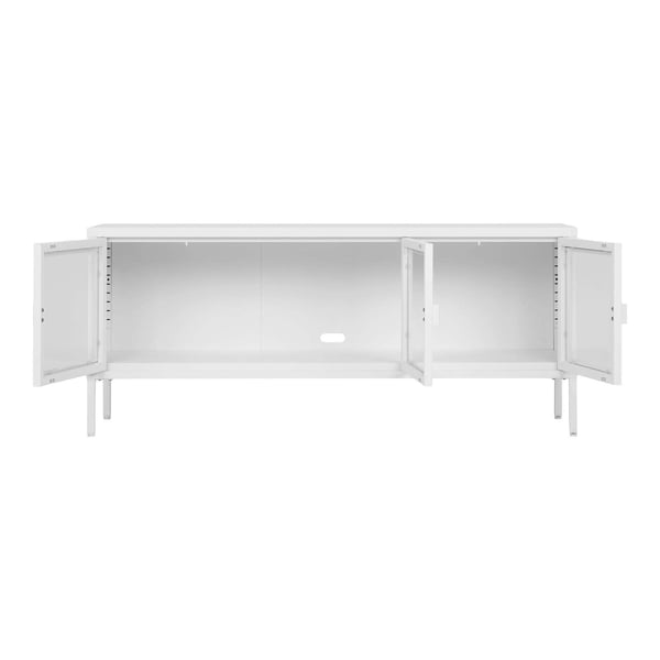 Tv-bänk, Brisbane, vit, stål