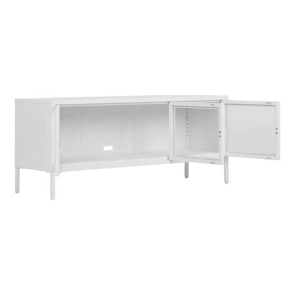 Tv-bänk, Brisbane, vit, stål