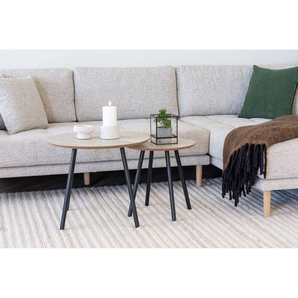 Sidobord, Aalst, svart / beige
