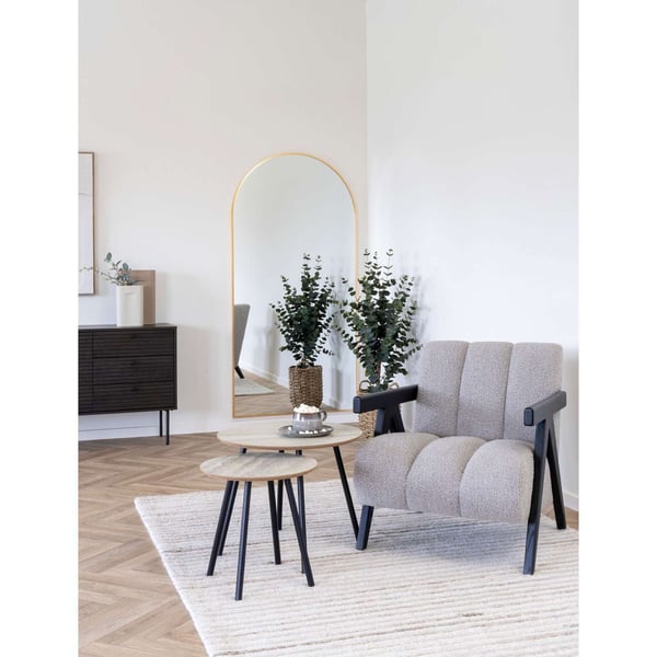 Sidobord, Aalst, svart / beige