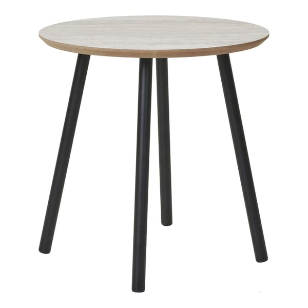 Sidebord, Aalst, ø40x40 cm, Sort/Beige