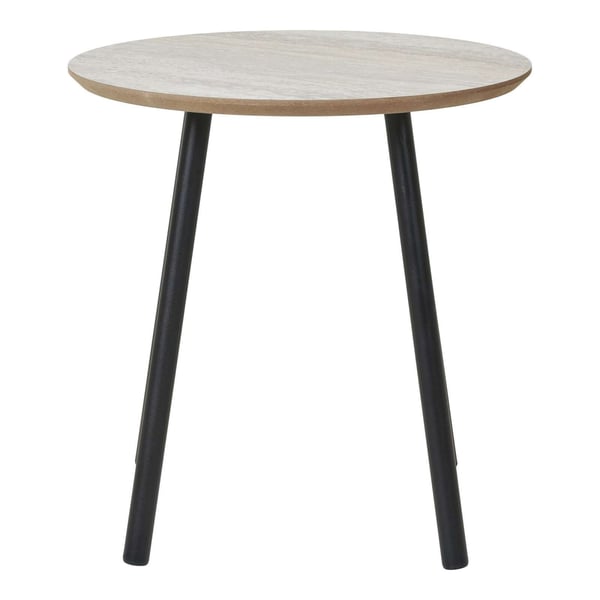 Sidobord, Aalst, ø40x40 cm, Svart/Beige