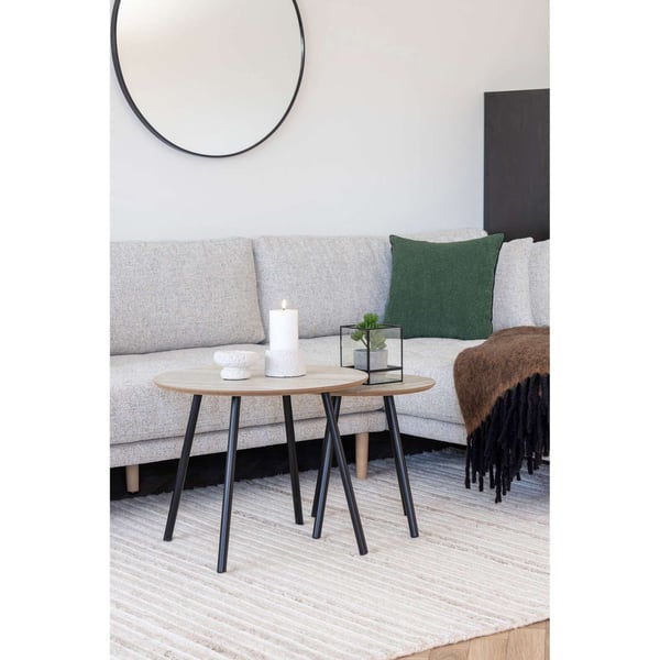 Sidobord, Aalst, ø40x40 cm, Svart/Beige
