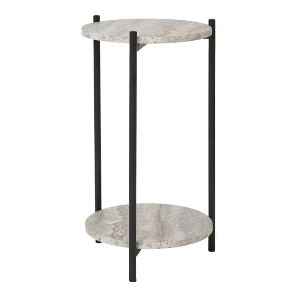 Sidebord, Leuven, sort / beige