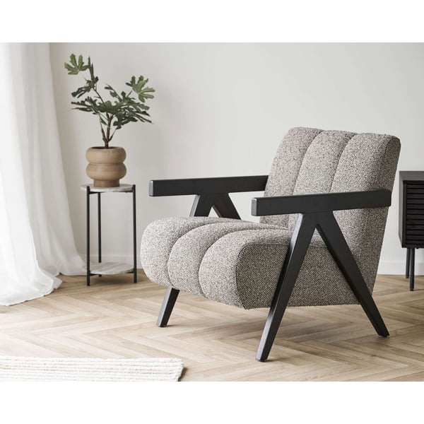 Sidebord, Leuven, sort / beige