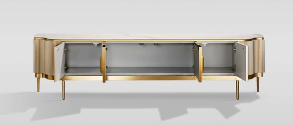 TV-taso, Stilig, 200 x 52 x 40 cm, kultainen