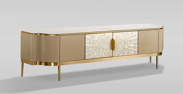 TV-taso, Stilig, 200 x 52 x 40 cm, kultainen