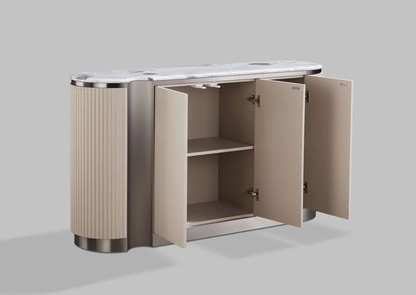 Kaappi ovilla, 158 cm, Stilig, beige