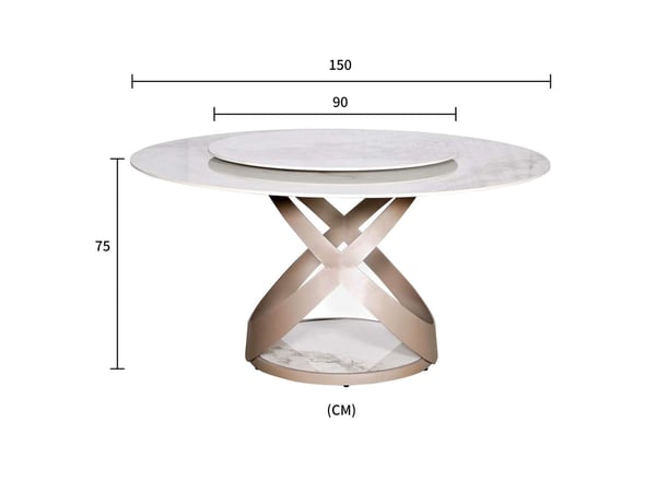 Bord, Modig, 150 cm, Vit, Roséguld