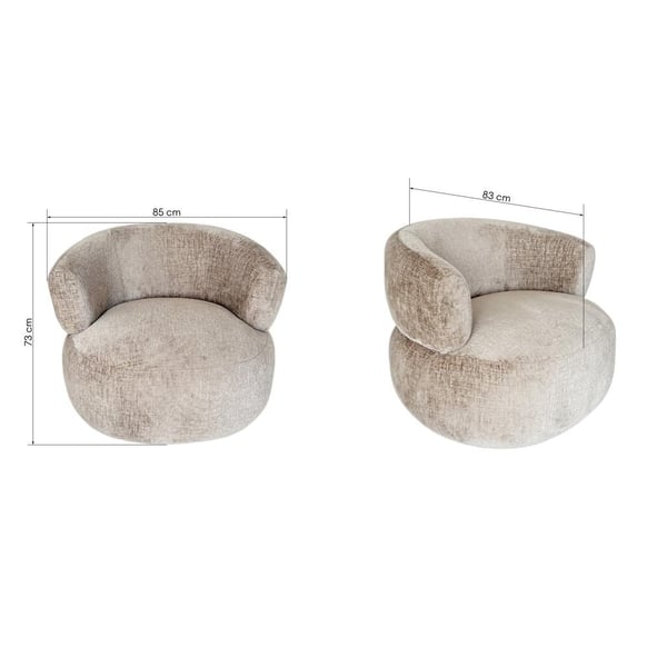 Kääntyvä tuoli, CORNEL, 73x85x83 cm, Beige