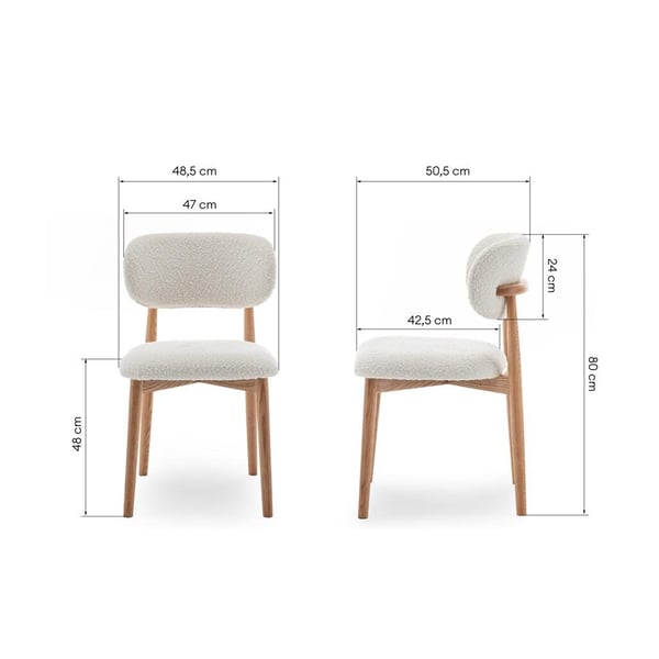 Stoppad Stol, MIA, 80x48,5x50,5 cm, Off White