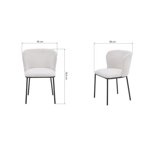 Ruokatuoli, NIKA, 55x58x76.5 cm, Vaalea beige