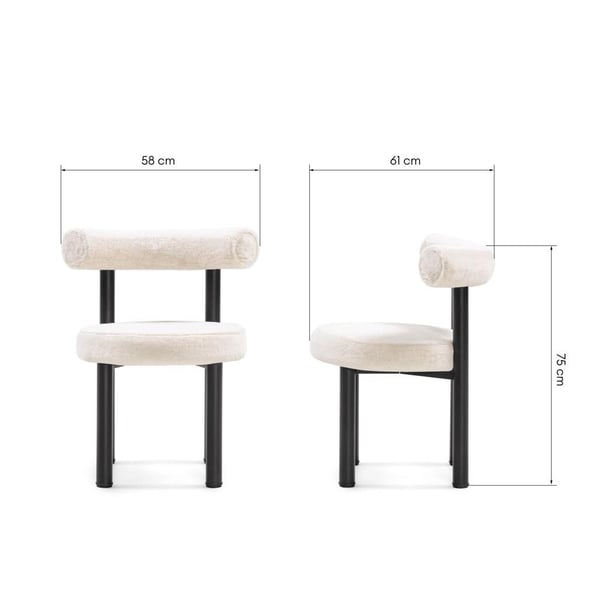 Ruokatuoli, PERER, 58x61x75 cm, Vaalea beige
