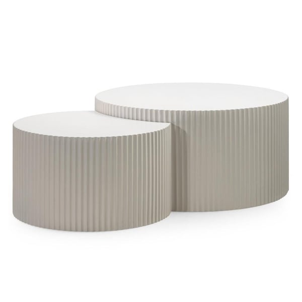 Sohvapöytäsarja, ZEO, 80x80x40 cm ja 60x60x35 cm, Harmaa-Beige
