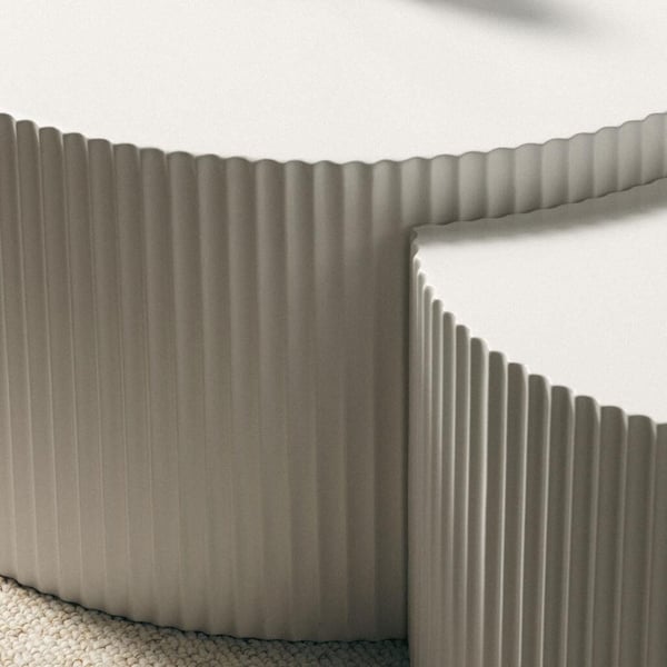 Sohvapöytäsarja, ZEO, 80x80x40 cm ja 60x60x35 cm, Harmaa-Beige