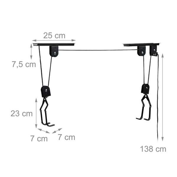 Cykelopbevaringsstativ, 25x9x7,5 cm, Sort, Kodustaar