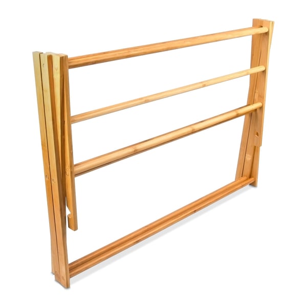 Håndklædestativ, Sammenklappeligt Bambus, 73x74x36 cm, Brun