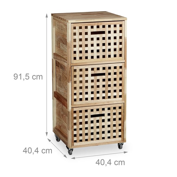 Rullekabinet, 91.5x40.4x40.4 cm, Brun, Kodustaar