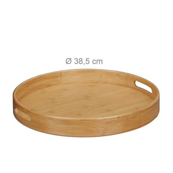 Tarjotin, pyöreä bambu, 5x38.5x38.5 cm, ruskea, Kodustaar