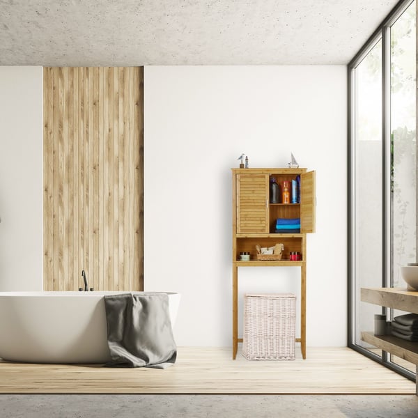 Vaskemaskineskab, Bambus, 176x70x22,5 cm, Natur, Kodustaar