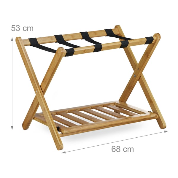 Bagagestativ, Bambus, 53x68x47 cm, Natur