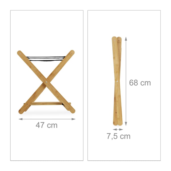 Bagagestativ, Bambus, 53x68x47 cm, Natur