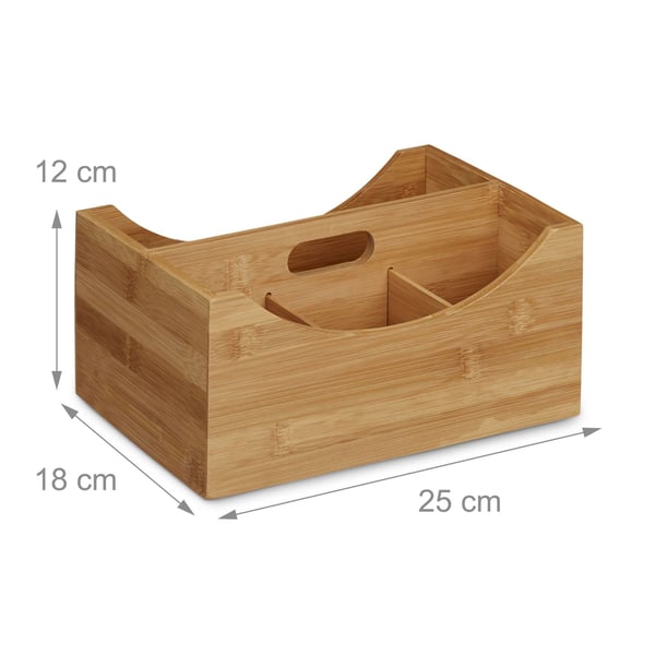 Skrivebordsorganisator, 12x25x18 cm, Bambus