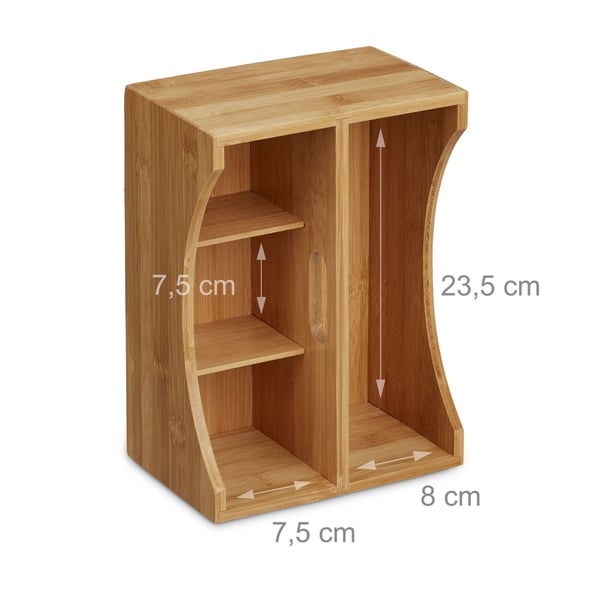 Skrivebordsorganisator, 12x25x18 cm, Bambus