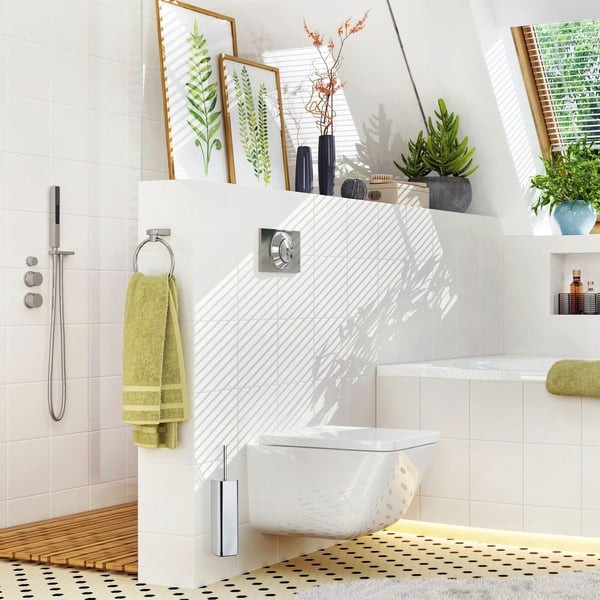 Toiletbørsteholder, vægmonteret, 38,5x8x8 cm, sølv