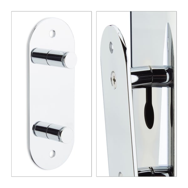 Toiletbørsteholder, vægmonteret, 38,5x8x8 cm, sølv