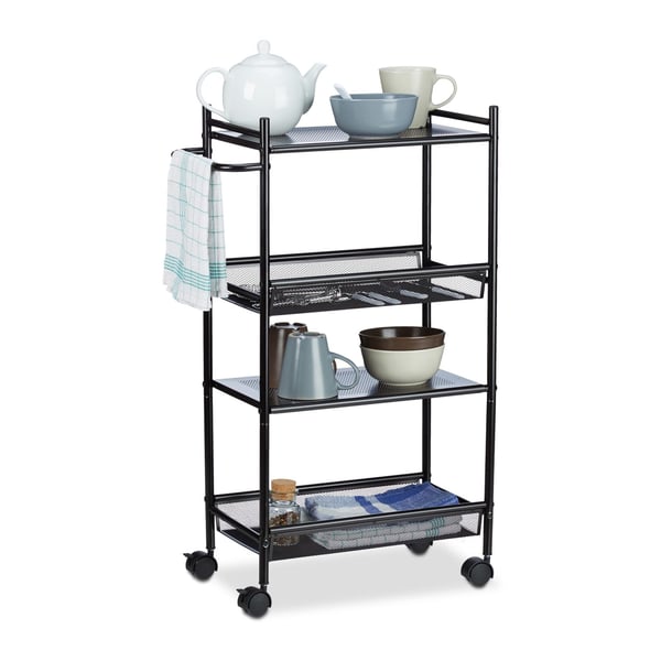 Serveringsvogn, 81x25x50 cm, Sort, Kodustaar