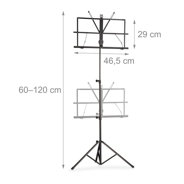 Nuottiteline, 60x130 cm, musta