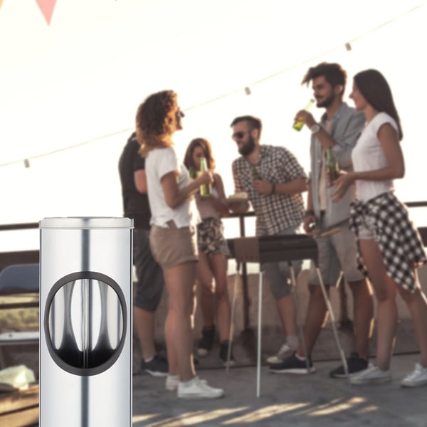 Stående askkopp, 52,5x14,5 cm, Silver, Kodustaar
