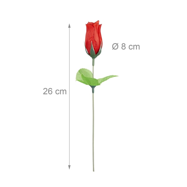 Kunstige blomster, 48 røde roser, 26x8 cm, rød, Kodustaar