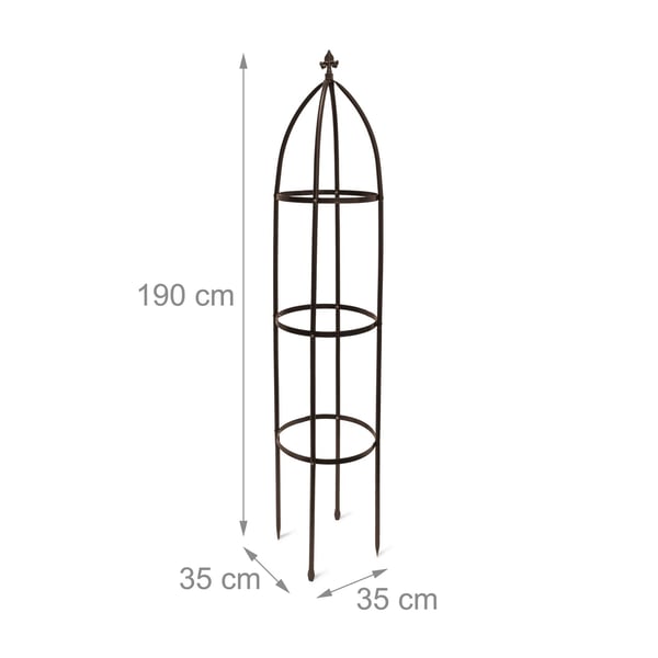 Klatreobelisk, Metal, 190x35x35 cm, Brun, Kodustaar