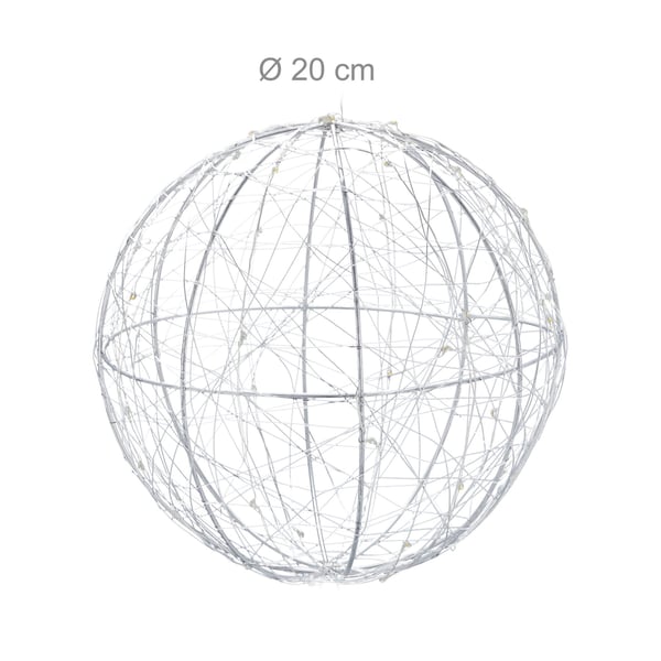 Dekorativ LED-boll, 20 cm, Silver