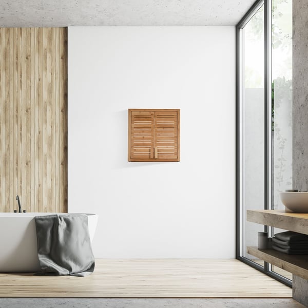 Vägghylla, Bambu, 56,5x56x21 cm, Natur