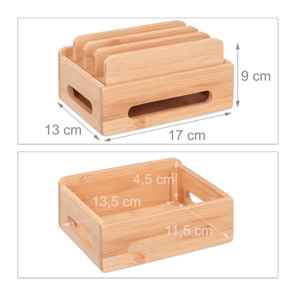 Dockningsstation, bambu, 9x17x13 cm, Kodustaar