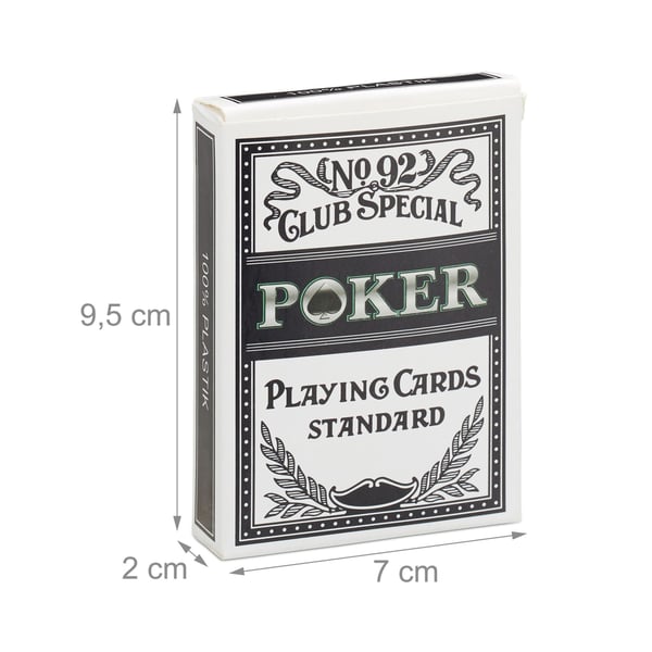 Pelikortit, muoviset pokerikortit, 9.5x7x2 cm, punainen